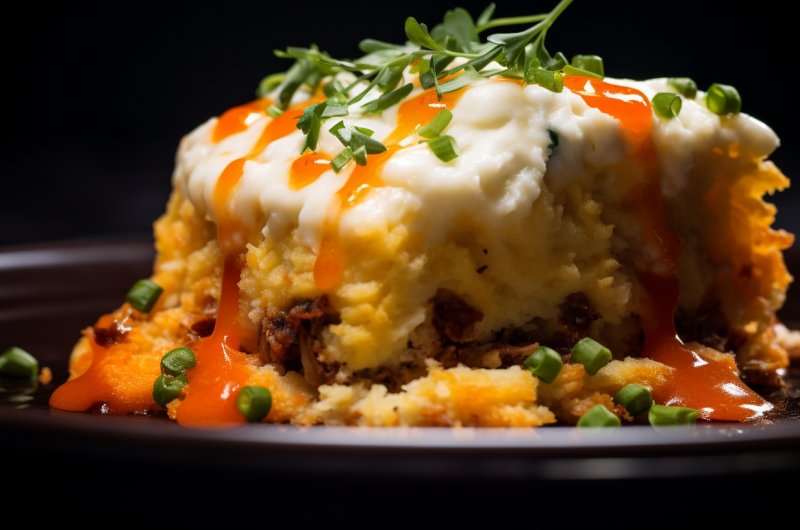 Spicy & Creamy Buffalo Chicken Shepherd's Pie